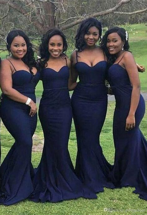 2018 Elegant Spaghetti Mermaid Bridesmaid Dresses Cheap Satin Maid of Honor Gowns Wedding Guests Evening Dresses Mermaid Long Bridesmaid Dresses, Navy Blue Bridesmaids, Sweetheart Bridesmaids Dresses, Mermaid Bridesmaid, Mermaid Sweetheart, Bridesmaid Dresses With Sleeves, Custom Bridesmaid Dress, Mermaid Bridesmaid Dresses, Blue Mermaid