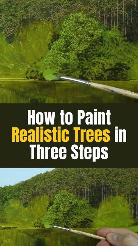 Painting realistic trees with Oil. In this oil painting tutorial, I teach you how to paint realistic trees in three easy steps. You will learn the brushes you need to paint trees and how to mix realistic oil paints to create a landscape. Painting Trees Tutorial, Landscape Painting Techniques, Paint Trees, Oil Painting Trees, Paint Realistic, Painting Realistic, Easy Landscape Paintings, Oil Painting Tips, Hello How Are You