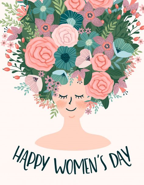 International women s day Premium Vector | Premium Vector #Freepik #vector #background #flower #flyer #poster Women Day Painting, International Women's Day Art, Happy National Woman’s Day, Women S Day, Women‘s Day, Woman's Day Card, Women’s Day Ideas, Women’s International Day, Happy International Women’s Day