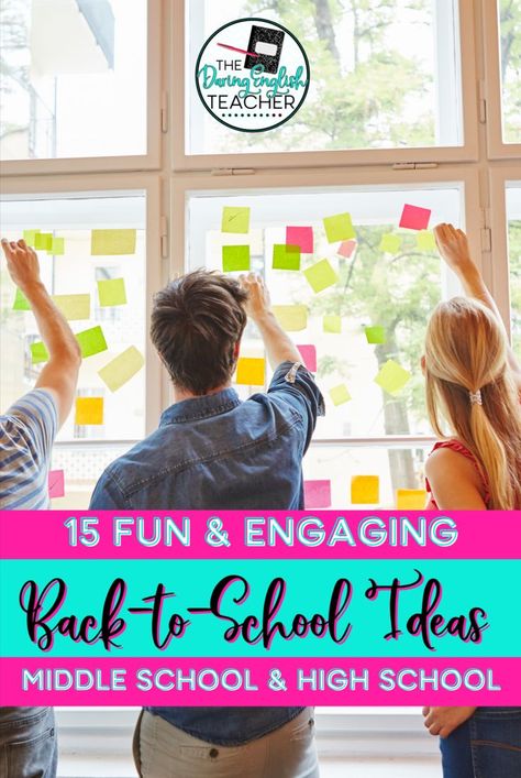 With the start of school upon us, it is time to begin planning for the first-week-of-school activities you’ll complete this school year. Here are 15 engaging and fun first-day and first-week school activities for middle and high school students. Including student survey, classroom welcome slides, back-to-school stations/centers, growth mindset activities, class contract, and more!

Go to www.thedaringenglishteacher.com for more engaging resources and helpful tips! Class Contract, High School First Day, School Icebreakers, High School Games, High School English Classroom, Back To School Ideas, Student Survey, Middle School Activities, First Day Activities