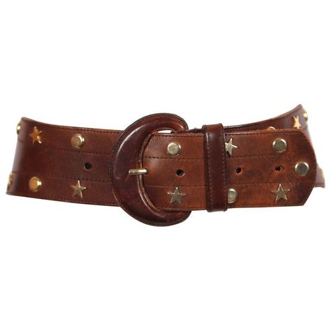 brown leather wide belt with star and circular gilt studs, 1980s Png Accessories, Belts Aesthetic, Define Your Style, Cowboy Belt, Vintage Leather Belts, Wide Leather Belt, Womens Designer Handbags, Red Belt, Brown Leather Belt