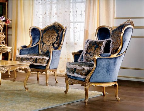 GL-2303-B-P Arm Chair – David Michael Furniture Wing Back Chair, Turkish Furniture, Luxury Furniture Design, Blue Armchair, David Michael, Tufted Arm Chair, Living Room Bench, Blue Chair, Beautiful Chair