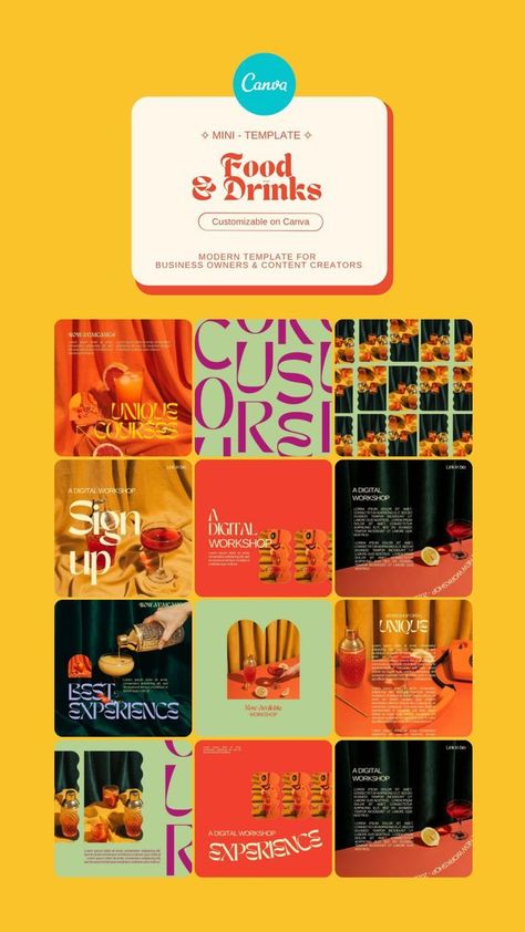 #Launching_Soon_Instagram_Feed #Visuals_Video #Colorful_Social_Media #Stories_Instagram_Template Restaurant Social Media Ideas, Street Food Design, Spray Tan Business, Instagram Story Ads, Instagram Branding Design, Restaurant Social Media, Identity Design Inspiration, Social Media Branding Design, Instagram Template Free