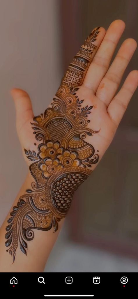 Indian Style Mehendi Designs, Arabic Henna Designs Simple Palm, Simple Arabic Mehndi Designs Latest, Mehendi For Right Hand, Mehndi Art Designs Arabic, Arebik Mehndi Design Beautiful, Mahadi Design Beautiful, Mehendi Arabic Design, Aesthetic Mehendi Designs For Palm Hand