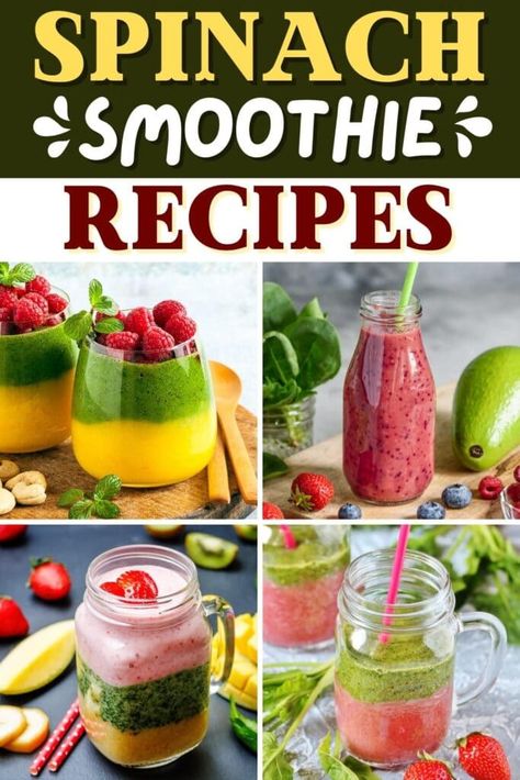 Best Spinach Smoothie Recipe, Blendjet Smoothies, Frozen Berry Smoothie, Blueberry Spinach Smoothie, Fruit Smoothie Recipe, Banana Spinach Smoothie, Spinach Smoothie Recipes, Cooking Spinach, Smoothies Healthy