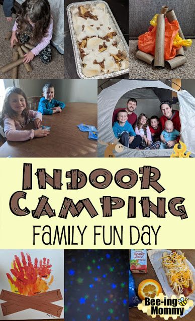 Indoor Camping Family Fun Day Fun Day Activities, Indoor Campfire, Indoor Camping Party, Indoor Camping, Camping Family, Indoor Family, Indoor Kids, Card Games For Kids, Family Fun Day