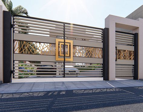 Gard Modern, Pagar Modern, Modern Main Gate Designs, Tor Design, Compound Wall Design, Home Gate Design, Gate Wall Design, Gate Designs Modern, Gates Design