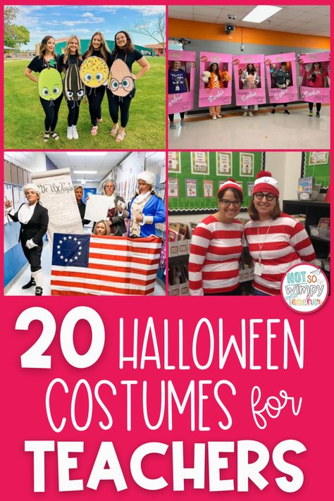 20 Halloween Costumes for Teachers - Not So Wimpy Teacher 3 Peas In A Pod Costume, Halloween Costumes For Elementary Staff, Room On The Broom Costume For Teachers, Super Hero Teacher Costume, Fern From Charlotte’s Web Costume, Super Teacher Costume, Struggle Bus Costume, Funny Costumes For Teachers, Teacher Princess Costume