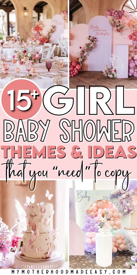 Girl Babyshower Decoration Ideas, Baby Shower Thenes For Girl, Babyshower Ideas Baby Girl, Baby Shower Colors Girl, Baby Shower For A Girl Ideas, Babyshower Decoration Ideas Girl, Baby Girl Babyshowers Themes, Cute Baby Shower Ideas For A Girl, Cute Baby Shower Decor