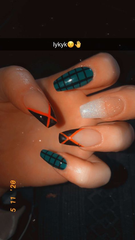 Bakugo Nails, Mha Nails, Cute Simple Nails, Anime Nails, Edgy Nails, Cute Acrylic Nail Designs, Really Cute Nails, Kawaii Nails, Acrylic Nails Coffin Short