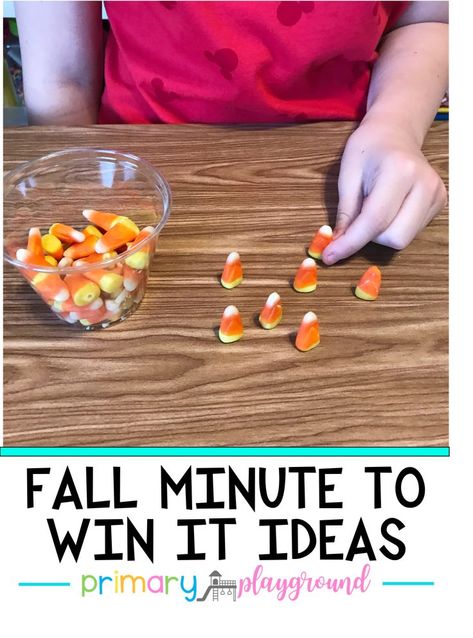 We're sharing 5 great fall minute to win it games perfect for the classroom or your upcoming fall party. #fallclassparty #fallminutetowinit Kindergarten Harvest Party Games, Classroom Fall Games, Fall Classroom Games For Kindergarten, Fall Minute To Win It Games Kids, Fall School Party Craft, 2nd Grade Harvest Party, 1st Grade Harvest Party Ideas, Fall Party For Classroom, Fall Party Ideas For Kindergarten