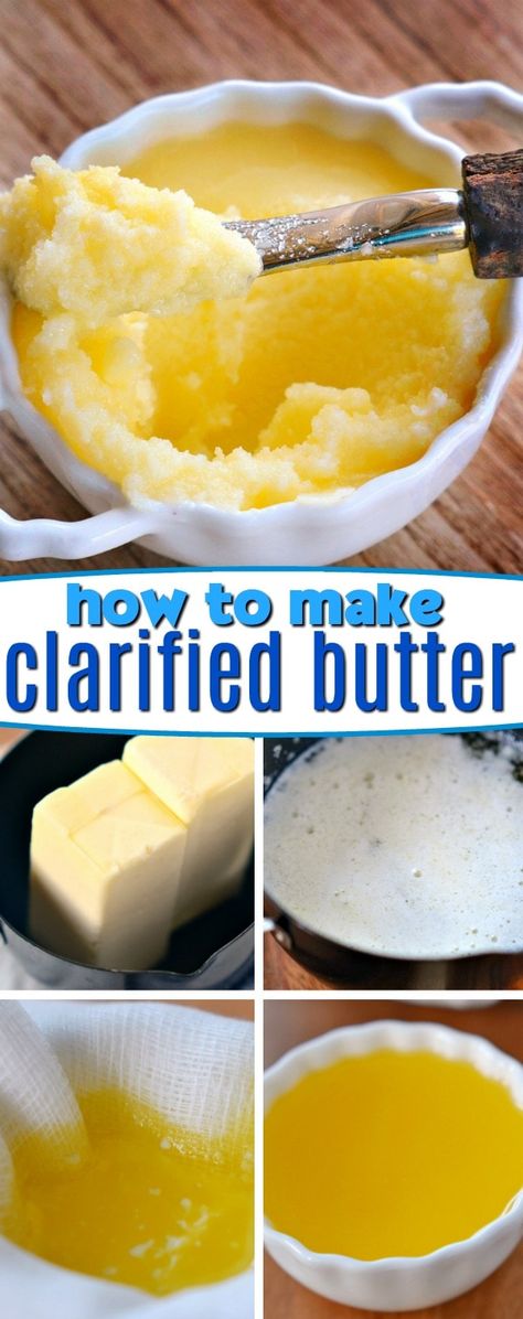 Clarify Butter, Seafood Broil, Homemade Ghee, Ghee Recipe, Mom On Timeout, Snacks Appetizers, Flavored Butter, Whole30 Recipes, Baking Dishes