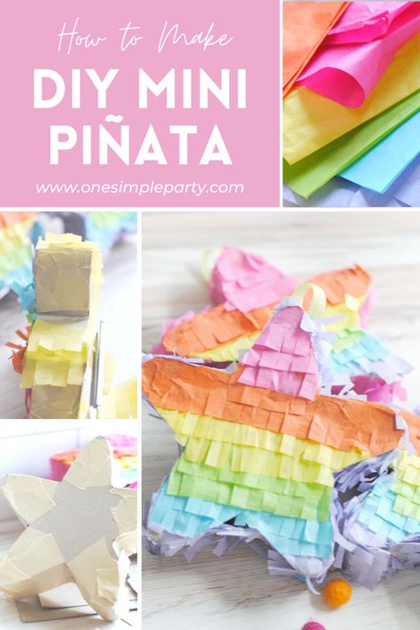 Diy Small Pinata, Mini Pinatas Template, Diy Mini Pinata How To Make, Piñata Diy Easy, Pinata Template Free Printable, How To Make Pinata Step By Step, Diy Mini Pinata, Mini Pinatas Favors, How To Make Pinata