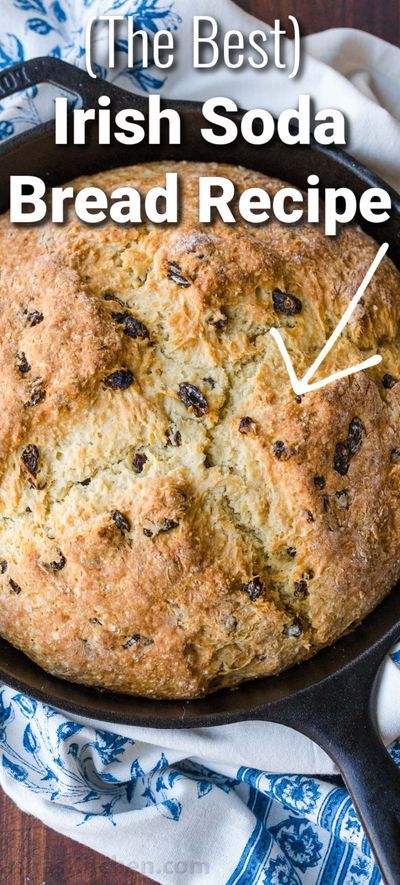 Irish Soda Bread is the easiest bread you’ll make – no proofing or kneading required and the dough comes together in 5 minutes. Soda bread has a soft and tender crumb with a Biscuit-like texture. If you are a fan of easy bread recipes, this Irish Soda Bread is a must-try! I fell in love the first time I tried it. Its lightly sweet crumb reminded me of our Easter Bread and Hot Cross Buns, but it’s amazing how fast and easy it was to make a traditional Soda Bread. #irishsodabread St Patricks Food, Irish Bread, Traditional Irish Soda Bread, Soda Bread Recipe, Irish Soda Bread Recipe, Simple Thanksgiving, St Patricks Day Food, Irish Soda, Irish Soda Bread