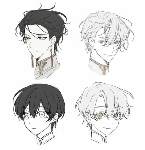 Wavy Hair Anime Character, Manhwa Body Reference, Male Hairstyle Ideas, Hair Anatomy, Boy Hair Drawing, Making Characters, Drawing Male Hair, Hair Drawings, Anime Hairstyles Male