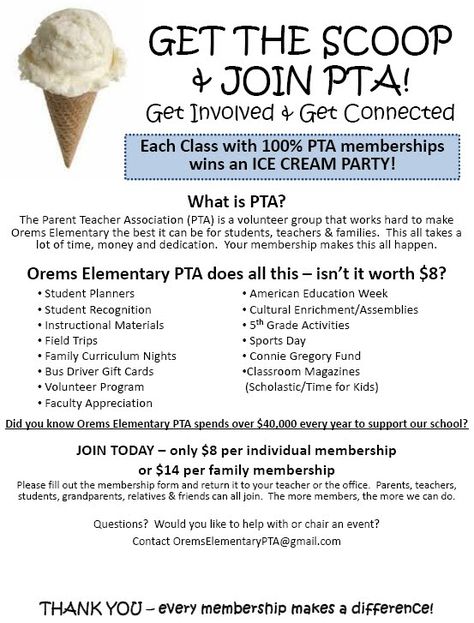 Ptsa Membership Drive, Pta Sponsorship Levels, Home And School Fundraiser, Pta Ice Cream Membership Drive, Booster Club Membership Drive, Pta Membership Ideas Flyers, Pro Fundraising Ideas, Pta Meeting Ideas, Pta Membership Drive Incentives