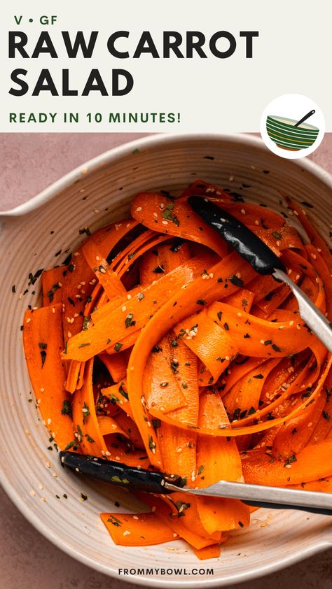 Raw Carrot Salad, Salad With Herbs, Carrot Salad Recipes, Quick Side Dishes, Scalloped Potatoes Cheesy, Creamy Cucumber Salad, Crunchy Salad, Raw Carrots, Colorful Dishes