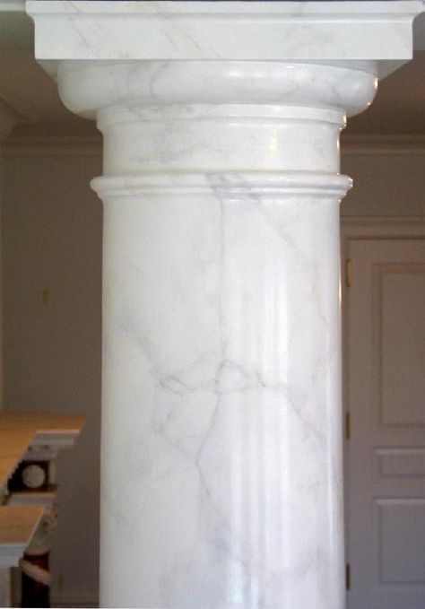 Marble Columns Interior, House Pillar Design, Front Window Design, House Pillars, Column Decoration, Marble Pillar, Narrow House Designs, Castle Decor, Interior Columns