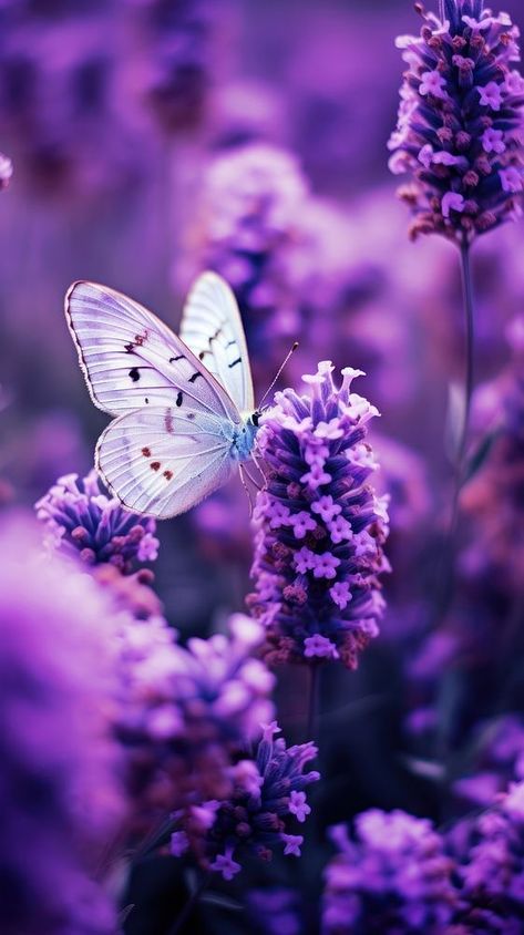 A purple butterfly flying in purple lavender flowers garden blossom plant petal. | premium image by rawpixel.com / Pitcha Benrohman Purple Flowers With Butterflies, Flower Garden Illustration Art, Lavender Colour Flowers, Iphone Wallpaper Lavender, Purple Colour Wallpaper, Butterfly Phone Wallpaper, Purple Violet Flower, Wallpaper Lavender, Lavender Photo