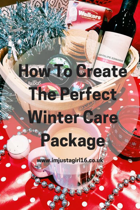 Cold Weather Gift Basket, Cozy Care Package Ideas, New Year Care Package, Winter Themed Gift Baskets, Winter College Care Package Ideas, Holiday Care Package Ideas, January Care Package Ideas, Hospital Care Package Ideas For Women, Winter Care Package Ideas