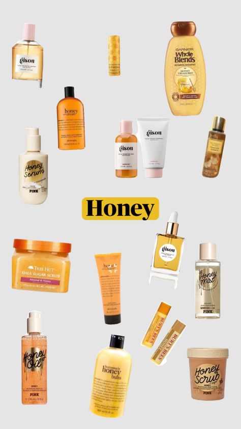 #beauty #skincare #honey Honey Skincare Products, Honey Scented Products, How To Smell Like Honey, Honey Perfume, Honey Skincare, Honey Beauty, Honey Pink, Honey Scent, Oats And Honey