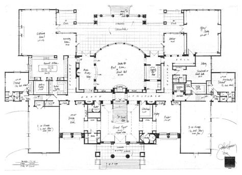 Institutional Building, Manor Floor Plan, Grayson Manor, Classical Villa, Plan Villa, Luxury Plan, Floor Plans Ranch, House Plans Mansion, Mansion Floor Plan