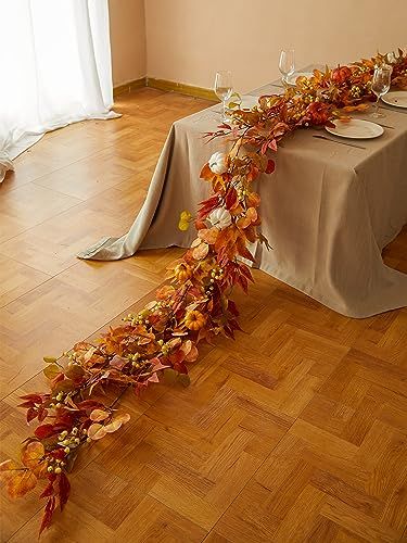 Thanksgiving Mantle, Wedding Fireplace, Fall Fireplace Decor, Fall Wedding Arches, Vine Garland, Thanksgiving Garland, Fall Leaf Garland, Fall Fireplace, Fall Living Room Decor