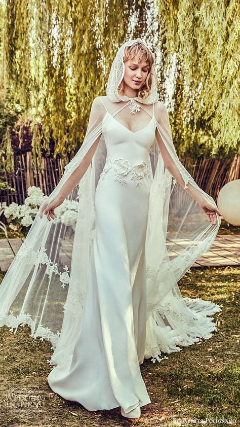 Wedding Dress With Hood Veil, Wedding Pantsuit Cape, Cape Back Wedding Dress, Couture Bridal Veil, Wedding Dress Hooded Cape, Bride Hooded Cape, Boho Wedding Dress With Cape, Ralph Lauren Wedding Dress Lily Collins, Cape Veil With Hood