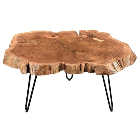 Wrought Studio Etchison Acacia Wood Coffee Table & Reviews | Wayfair Natural Wood Coffee Table, Hairpin Style, Acacia Wood Table, Iron Coffee Table, Live Edge Coffee Table, Studio Table, Industrial Coffee Table, Rustic Coffee Tables, Table Cafe