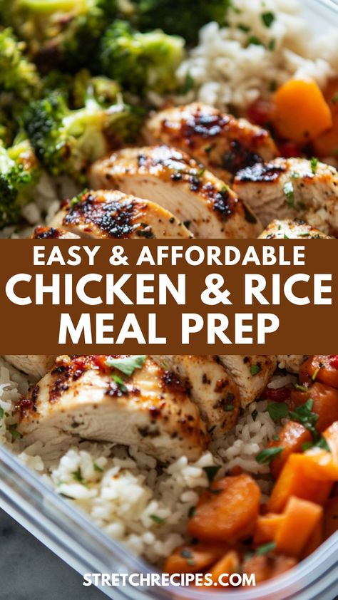 Looking for a simple and budget-friendly chicken and rice meal prep? This easy recipe uses basmati rice for that perfect, fluffy texture, paired with tender chicken to keep you satisfied all week long. It's the perfect solution for anyone wanting to eat healthy without breaking the bank. Save this now and click through for more tips! Rice And Protein Recipes, Chicken And Rice Recipes Meal Prep, Jasmine Rice Recipes Meals, Rice Meal Prep Ideas, Meal Prep With Rice, Meal Prep Chicken And Rice, Chicken And Brown Rice Recipes, Healthy Chicken And Rice Recipes, Chicken Rice Meal Prep