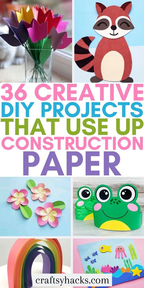 Construction Paper Projects, 1st Grade Crafts, Cardstock Crafts, Paper Flower Arrangements, Construction Paper Crafts, Construction For Kids, Cheap Crafts, Fun Craft, Paper Crafts For Kids