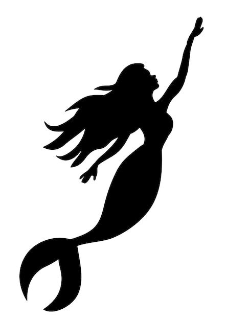 Ocean Art Projects, Patterns Drawing, Mermaid Vector, Witch Silhouette, Halloween Cocktail, Fish Silhouette, Idee Cricut, Silhouette Drawing, Fantasy Mermaid