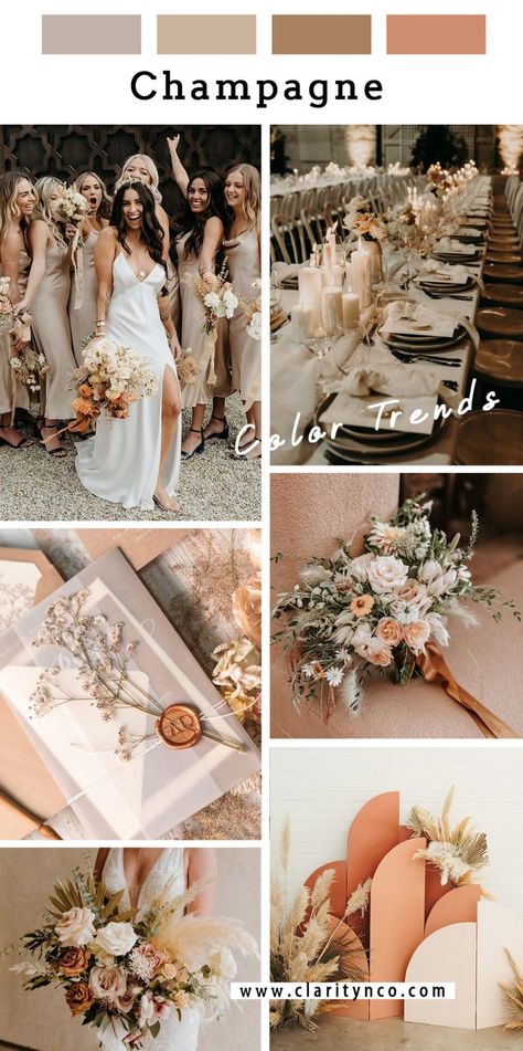 Wedding Colors Schemes, Sage Wedding Colors, Wedding Theme Color Schemes, Champagne Wedding Colors, Wedding Color Combinations, Wedding Color Pallet, Beach Wedding Colors, Neutral Wedding Colors, Wedding Color Trends