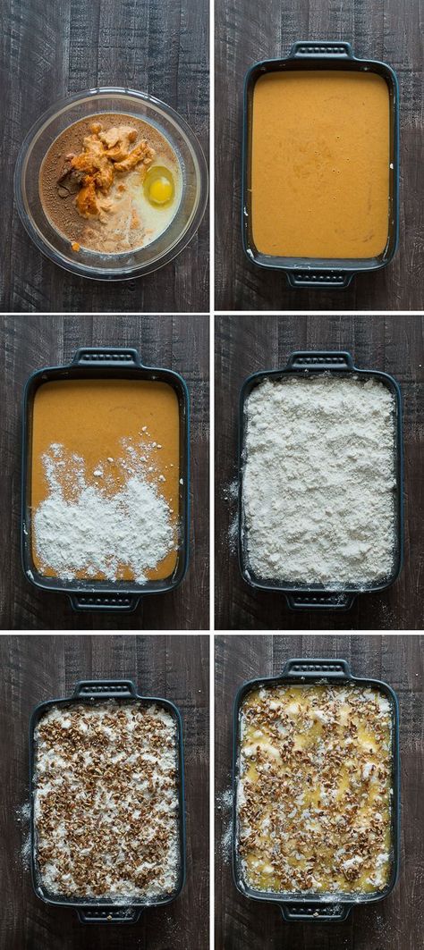 Pumpkin Dump Cake - This is our favorite fall dessert and I can't believe how easy it is to make! Cake Mix Pumpkin Bread, Cake Mix Pumpkin, Pumpkin Dump, Dessert Oreo, Dump Cake Pumpkin, Dump Cake Recipes, Dump Cake, Fall Dessert, Yellow Cake