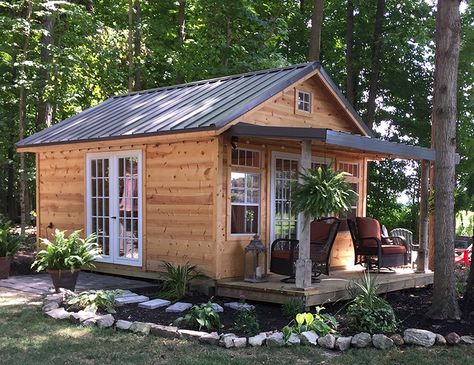 Garden Shed with Porch · Recreation Unlimited Garden Shed With Porch, Design Case Mici, Shed With Porch, Wooden Cabin, Diy Shed Plans, Shed Plan, Backyard Sheds, Backyard Shed, Outdoor Sheds