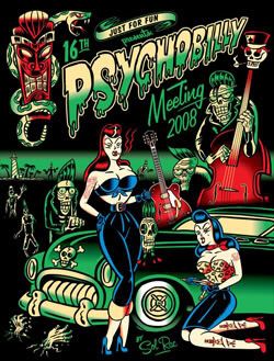 . Rockabilly Artwork, Rockabilly Art, Horror Punk, Rockabilly Girl, Rockabilly Style, Lowbrow Art, Psychobilly, Rock Posters, Beautiful Dark Art