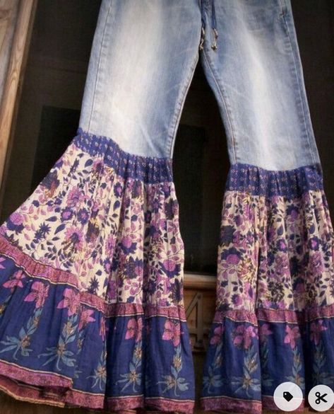 Diy Pants, Upcycle Clothes Diy, Baby Shoes Pattern, Shoes Pattern, Stil Boho, Estilo Hippie, Mode Boho, Denim Crafts, Upcycled Fashion