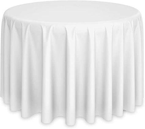 Lann's Linens - 120" Round Premium Tablecloth for Wedding/Banquet/Restaurant - Polyester Fabric Table Cloth - White 120 Round Tablecloth, Round Tablecloths, Stained Table, Table Overlays, Fabric Table, Wedding Banquet, White Table Cloth, Tablecloth Fabric, Table Cloths