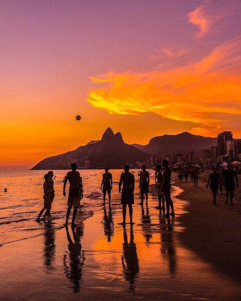 @cbezerraphotos: Ipanema Beach - Rio de Janeiro - Brazil * ******** 🇧🇷🌄Sea, Soccer & Sunset in Ipanema Beach I'm having the best time here in Rio, Brazil Life, Brazil Beaches, Brazil Culture, Ipanema Beach, Rio Brazil, Holiday Travel Destinations, Brazil Travel, Dream Travel Destinations, Best Places To Travel