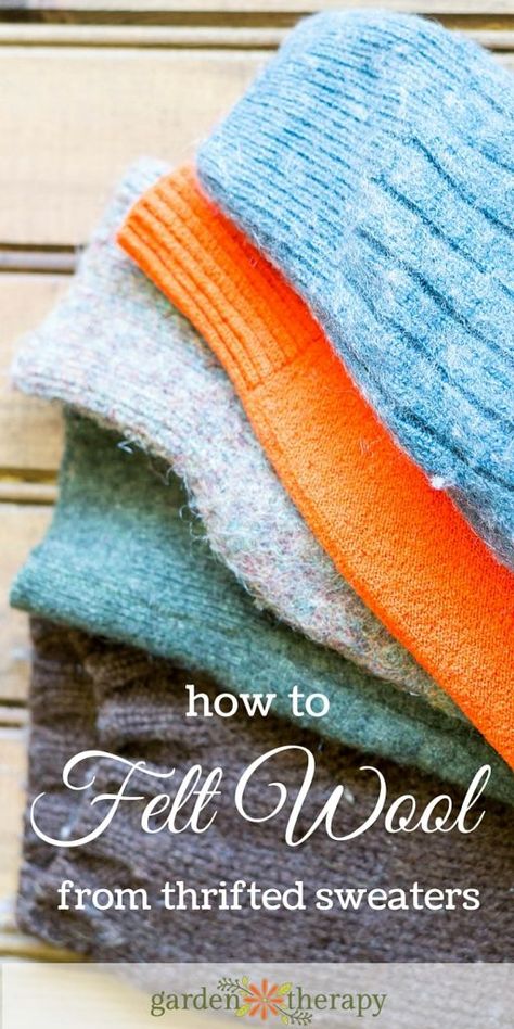 Felting On Clothes, Felted Wool Projects, How To Felt Wool, Thrifted Sweaters, Sweater Tutorial, Purl Bee, Wool Felt Projects, Fabric Stores, Felted Wool Crafts