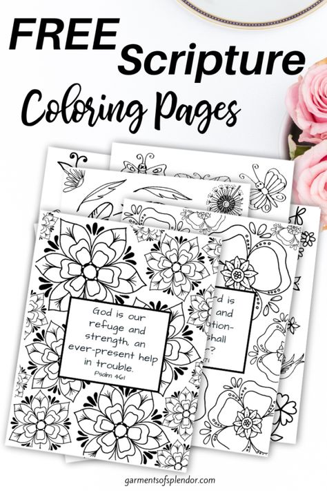 Free Printable Bible Verse Coloring Pages -Looking for free Bible verse coloring pages to deepen your faith? Check out these Bible verse coloring pages and download them to color! #bibleverses #freeprintables #bibleversecoloringpages #coloringpages Christian Coloring Pages Free Printable, Inkleur Prente, Scripture Coloring Pages, Scripture Coloring Sheets, Verse Coloring Pages, Free Bible Coloring Pages, Bible Coloring Sheets, Christian Notebook, Bible Journaling Printables