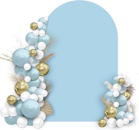 Amazon.com: Koknwoa Wedding Arch Cover Spandex Fitted Arch Bakdrop Cover,Round Top Chiara Backdrop Stand Cover for Birthday Party Baby Shower Banquet Arch Decoration(Light Blue,7.2FT) : Patio, Lawn & Garden Birthday Stage Decoration, Blue Birthday Decorations, Balloon Arch Ideas, Bday Background, Baby Shower Backdrops, Birthday Setup, Chiara Backdrop, Digital Wedding Invitations Design, Sweet 16 Party Decorations