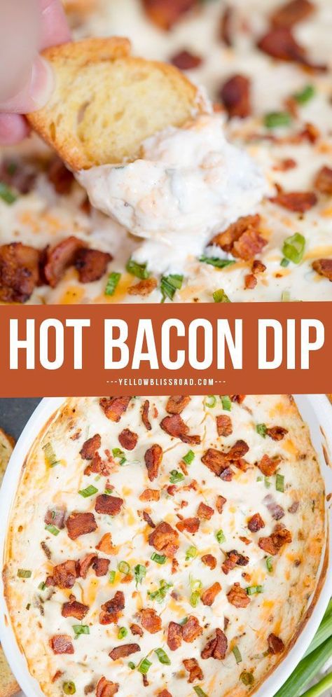 Hot Bacon Dip, Jam Burger, Bacon Dip Recipes, Cheesy Dip, Bacon Dip, Bacon Appetizers, Bacon Jam, Dip Recipes Easy, Francis Bacon