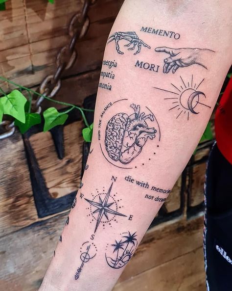 25 Patchwork Tattoo Design Ideas for Women - Mom's Got the Stuff Memento Mori Tattoo, Patchwork Tattoo Ideas, Patchwork Tattoo, Tattoo Ideas For Women, Tatuaje A Color, Incredible Tattoos, Arm Sleeve Tattoos, Arm Tattoos For Women, Sleeve Tattoos For Women