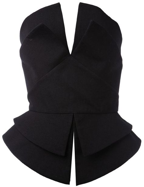 Martin Grant structured bustier top Martin Grant, Strapless Shirt, Peplum Shirt, Strapless Bustier, Eva Green, Strapless Tops, Diy Dress, Bustier Top, Dressy Tops