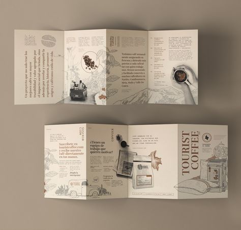 Illustrated Infographic Design, Layout Design Brochure, Coffee Catalogue, Coffee Brochure, Infographic Brochure, Museum Catalogue, Museum Brochure, Brochure Design Layouts, Illustration Design Graphique