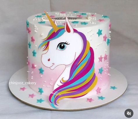 #foodie, #cakes, #cakeinspiration, #design Unicorn Simple Cake, Simple Unicorn Cake Design, Simple Unicorn Cake, Unicorn Cake Design, Cake Pic, Cookies Decoration, Baking Logo Design, Birthday Cake Decorating Ideas, Baking Logo