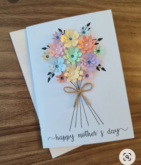 Mother’s Day Cards Handmade, Mothers Day Cards Handmade, Kindergarten Decor, Girly Crafts, Mother's Day Gift Card, Card Design Handmade, Paper Flower Art, Daisy Cards, Happy Mother's Day Card