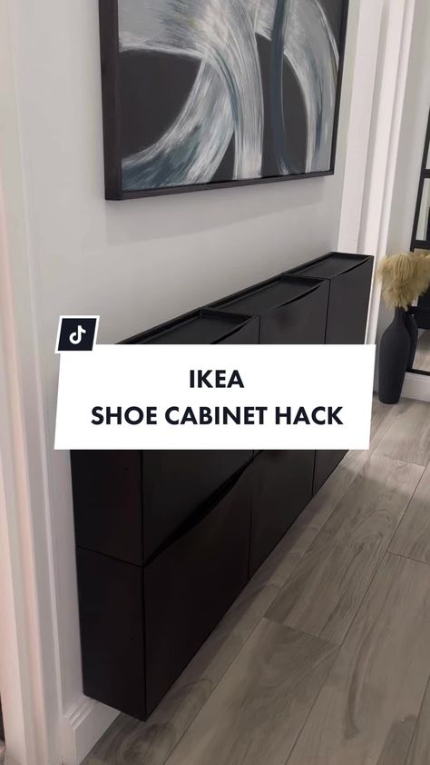 Ikea Hacks Shoes Storage, Ikea Trones Under Tv, Black Shoe Storage Cabinet, Ikea Wall Shoe Storage, Black Ikea Shoe Cabinet, Ikea Shoe Organizer Hack, Ikea Shoe Racks, Shoe Cupboard Ideas Small Spaces, Thrones Ikea Shoe Storage