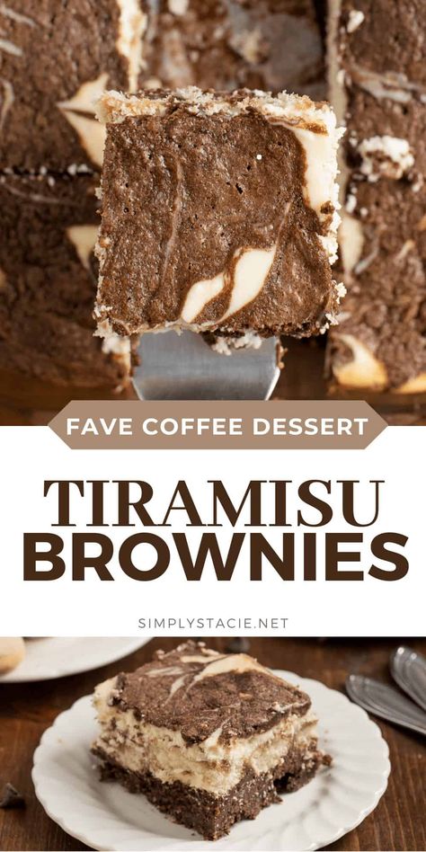 Chocolate Coffee Desserts, Dessert Fancy, Interesting Desserts, Tiramisu Brownies, Fancy Baking, Tiramisu Cookies, Italian Festival, Black Color Hairstyles, Coffee Desserts